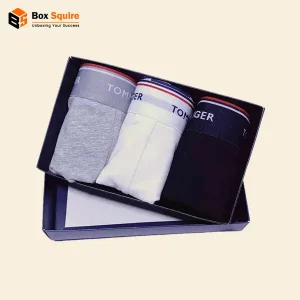 Custom printed two piece underwear boxes from Box Squire for retail and e-commerce packaging.