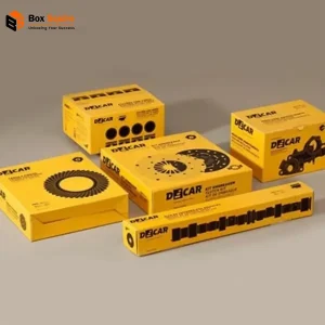 Custom printed car parts packaging from Box Squire for secure shipping and retail display.