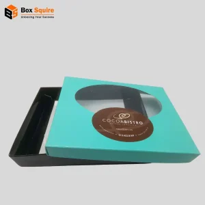 Custom Cardboard Boxes with window and Secure Lids by Box Squire | Custom Printed Packaging