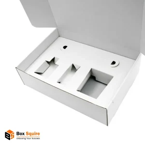 Custom cardboard inserts for secure product packaging by Box Squire.