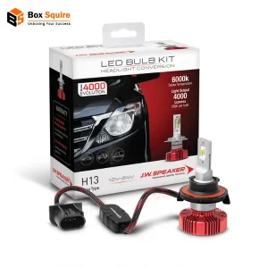 Custom printed headlight boxes with hang tab from Box Squire for secure automotive packaging and retail display.