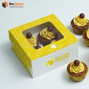 Custom printed branded cupcake boxes from Box Squire for bakery packaging and pastry presentation.