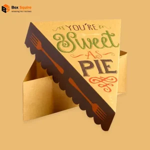 Custom printed pie boxes with secure locking tabs by Box Squire.