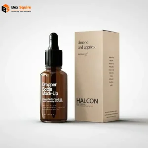 Custom printed reverse tuck 100ml bottle boxes by Box Squire, showcasing a rigid cardboard box with a glossy finish and vibrant product branding.