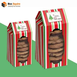 Box Squire custom printed Christmas cookie boxes with festive holiday design