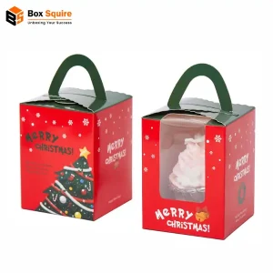 Box Squire custom printed Christmas gift boxes with red and gold holiday design