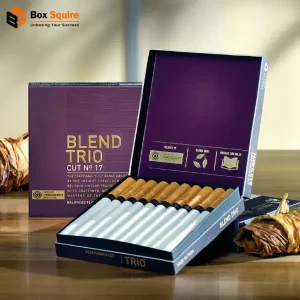 Custom rigid cigarette boxes with luxury matte finish and foil stamping, manufactured by Box Squire.