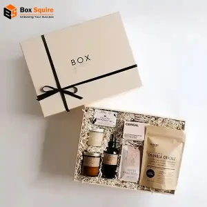 Box Squire custom Two piece printed CBD and hemp gift boxes with luxury packaging design on display