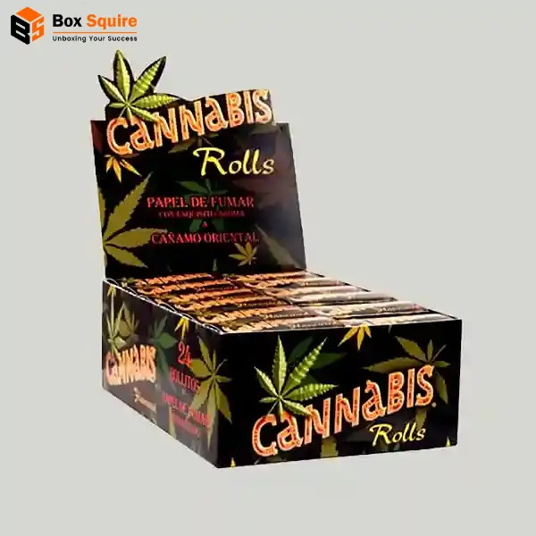 Custom cannabis Display packaging boxes with vibrant printing by Box Squire